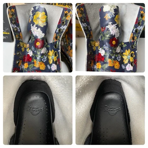Dr. Martens 1460 Pascal Darcy Floral Print Navy Blue Leather Boho Boots UK 4 - Picture 15 of 17